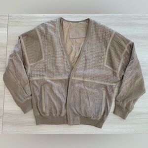 TORRAS MADE IN SPAIN Men's Jacket Suede & Linen Silk Lined Sz 52